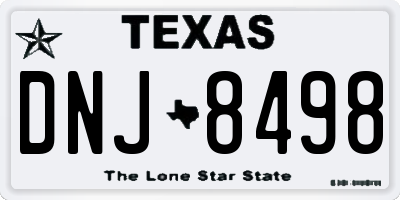 TX license plate DNJ8498