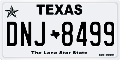 TX license plate DNJ8499