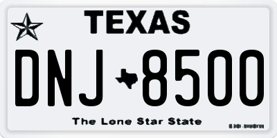 TX license plate DNJ8500