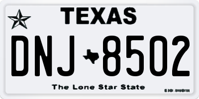 TX license plate DNJ8502