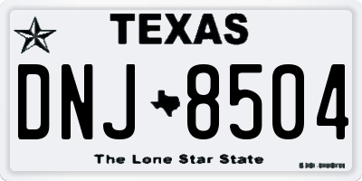 TX license plate DNJ8504