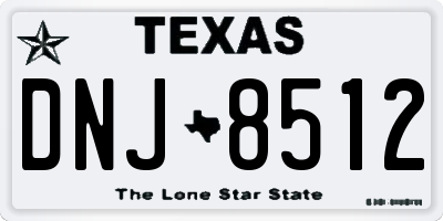 TX license plate DNJ8512