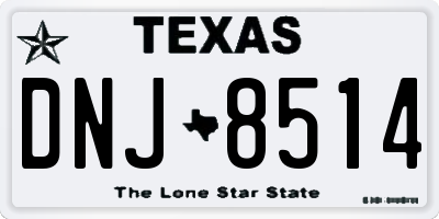 TX license plate DNJ8514