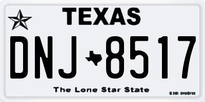TX license plate DNJ8517