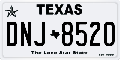 TX license plate DNJ8520