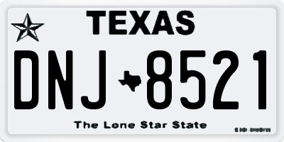 TX license plate DNJ8521