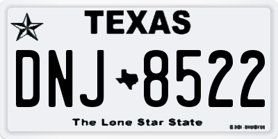 TX license plate DNJ8522