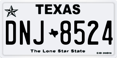 TX license plate DNJ8524