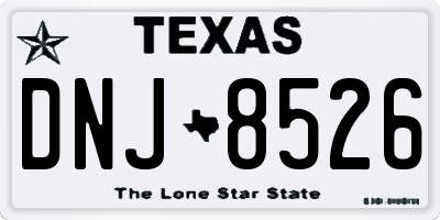 TX license plate DNJ8526