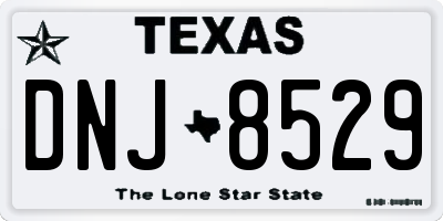 TX license plate DNJ8529