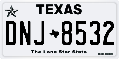 TX license plate DNJ8532