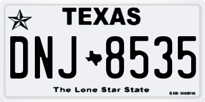TX license plate DNJ8535