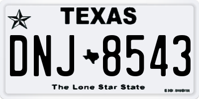 TX license plate DNJ8543