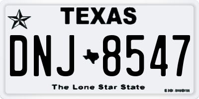 TX license plate DNJ8547