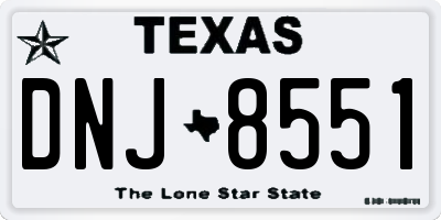 TX license plate DNJ8551