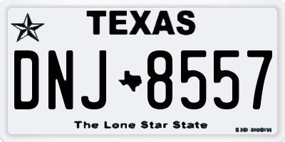 TX license plate DNJ8557