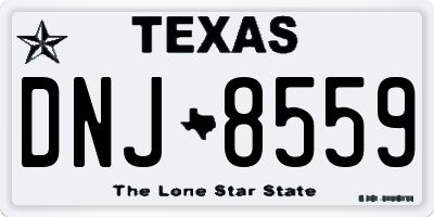 TX license plate DNJ8559