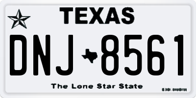 TX license plate DNJ8561