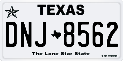 TX license plate DNJ8562
