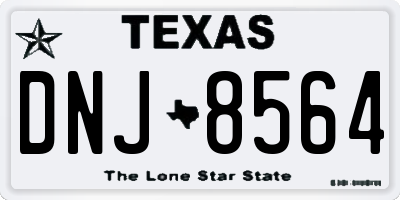 TX license plate DNJ8564