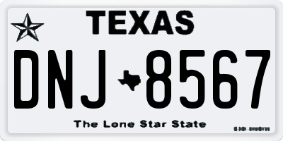 TX license plate DNJ8567