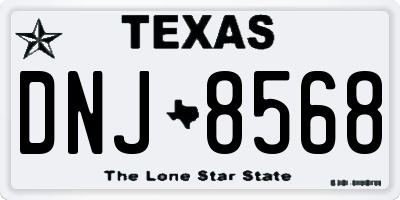 TX license plate DNJ8568