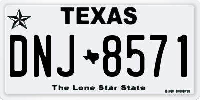 TX license plate DNJ8571