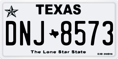 TX license plate DNJ8573