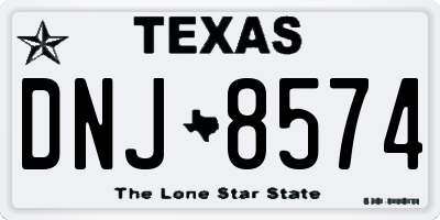 TX license plate DNJ8574