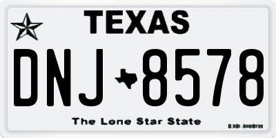 TX license plate DNJ8578