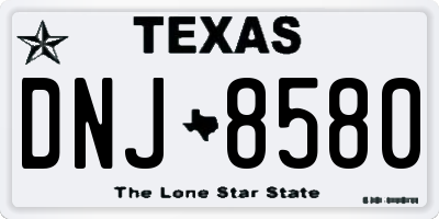 TX license plate DNJ8580