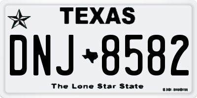 TX license plate DNJ8582