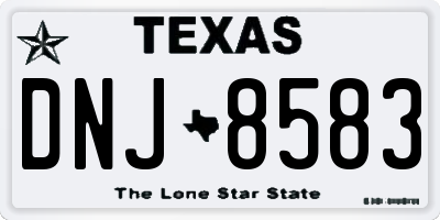 TX license plate DNJ8583