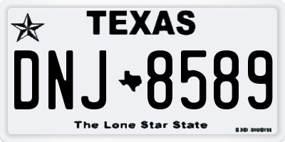 TX license plate DNJ8589