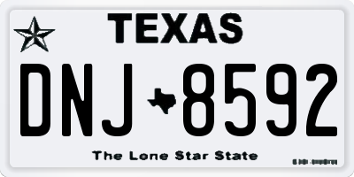 TX license plate DNJ8592