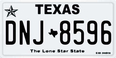 TX license plate DNJ8596