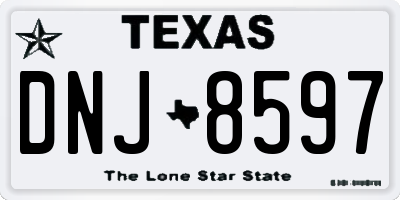 TX license plate DNJ8597