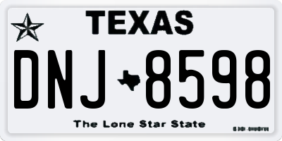 TX license plate DNJ8598