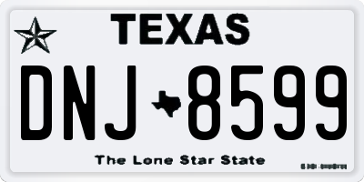 TX license plate DNJ8599