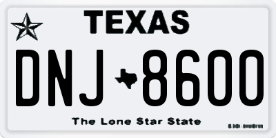 TX license plate DNJ8600