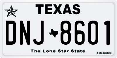 TX license plate DNJ8601