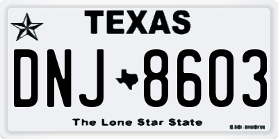 TX license plate DNJ8603