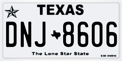 TX license plate DNJ8606