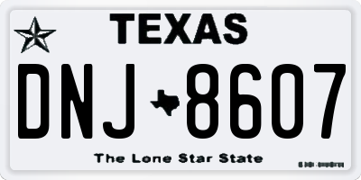 TX license plate DNJ8607