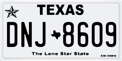 TX license plate DNJ8609