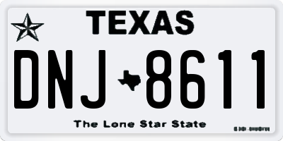 TX license plate DNJ8611
