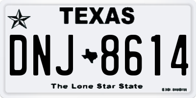TX license plate DNJ8614
