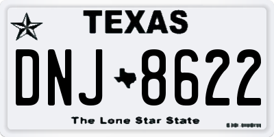 TX license plate DNJ8622