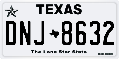 TX license plate DNJ8632