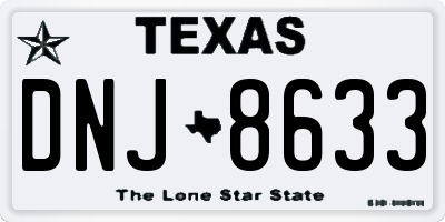 TX license plate DNJ8633